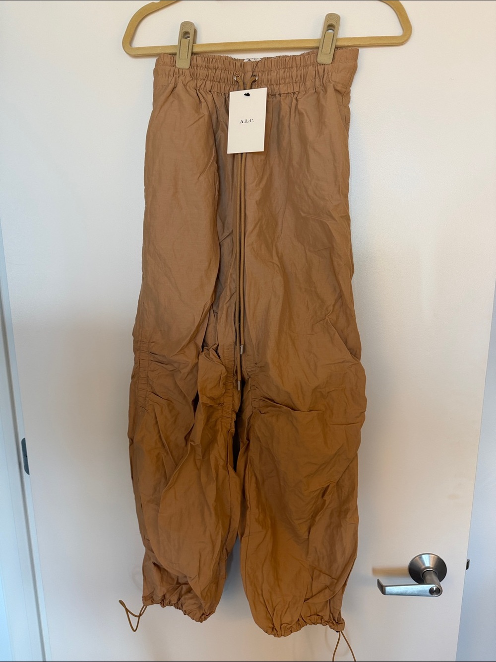 A.L.C. Camel Drawstring Cargo Joggers